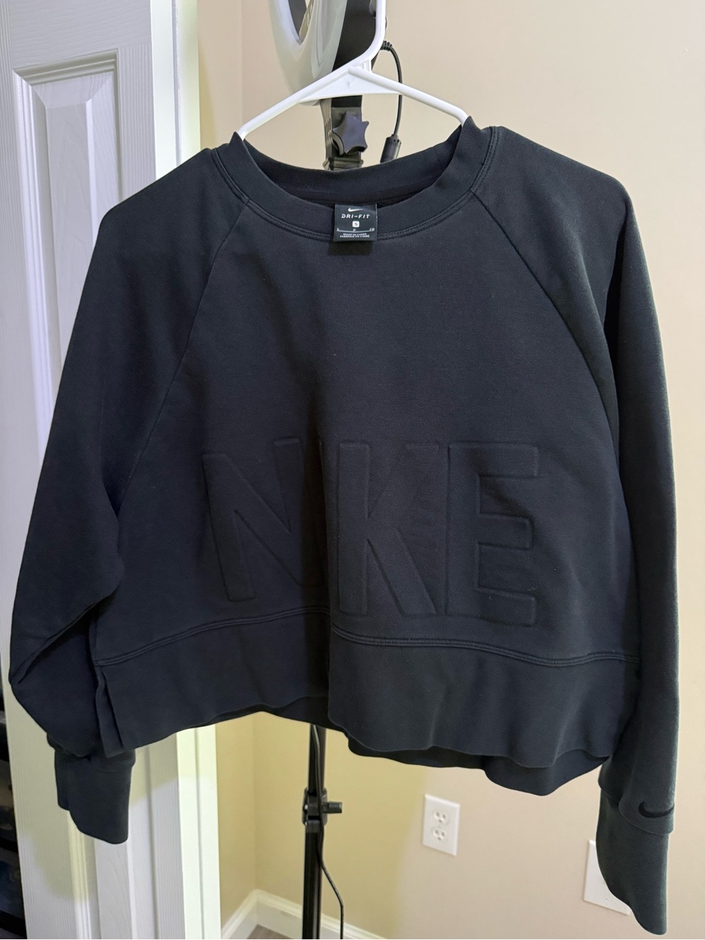 Nike Black Embossed NKE Logo Pullover Sweatshirt